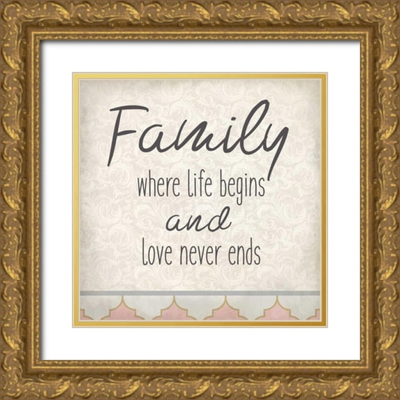 Allen, Kimberly 12x12 Gold Ornate Wood Framed with Double Matting Museum Art Print Titled - Family Begins 1