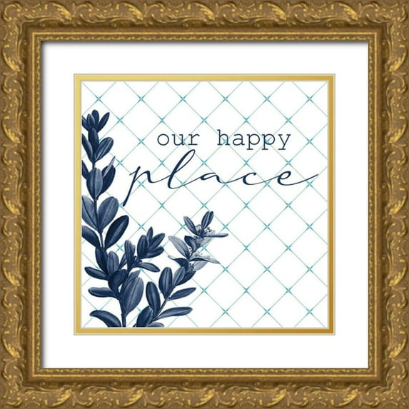 Allen, Kimberly 12x12 Gold Ornate Wood Framed with Double Matting Museum Art Print Titled - Happy Home 1