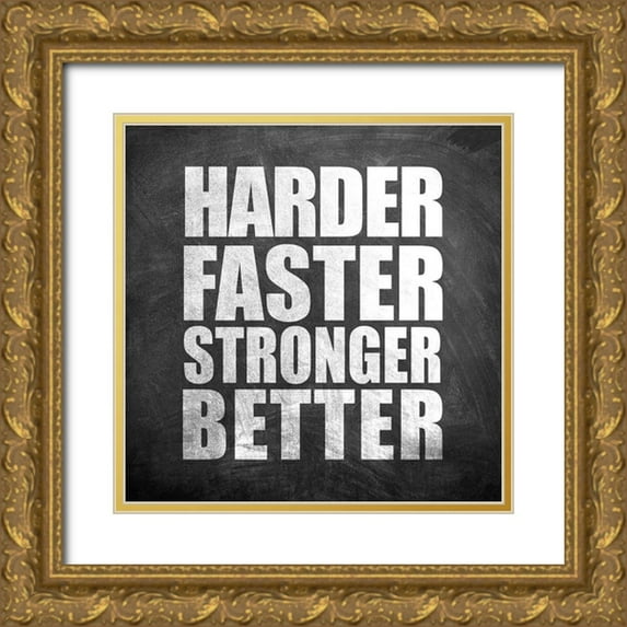 Allen, Kimberly 12x12 Gold Ornate Wood Framed with Double Matting Museum Art Print Titled - Harder Faster