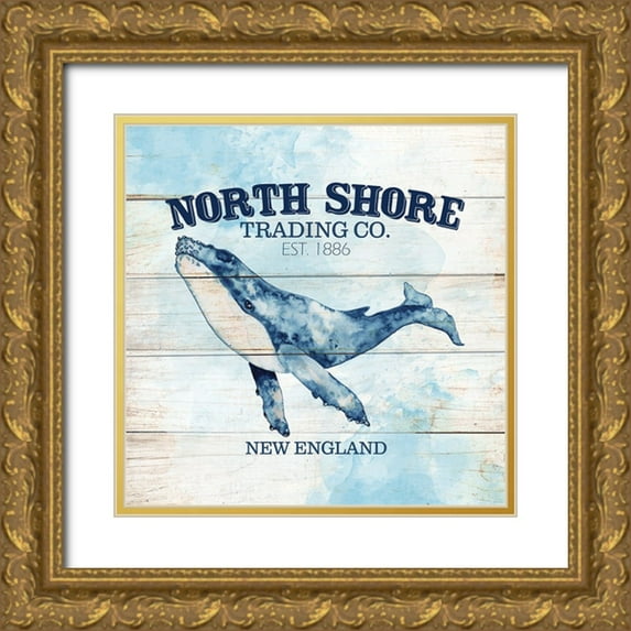 Allen, Kimberly 12x12 Gold Ornate Wood Framed with Double Matting Museum Art Print Titled - North Shore