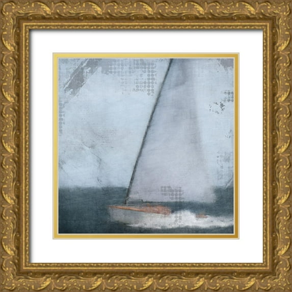 Allen, Kimberly 12x12 Gold Ornate Wood Framed with Double Matting Museum Art Print Titled - Out Sailing
