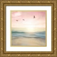 thumbnail image 1 of Allen, Kimberly 12x12 Gold Ornate Wood Framed with Double Matting Museum Art Print Titled - Pink Sunrise Beach, 1 of 4