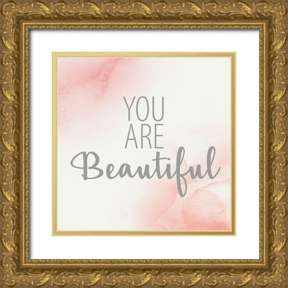 Allen, Kimberly 12x12 Gold Ornate Wood Framed with Double Matting Museum Art Print Titled - You Are Beautiful 2