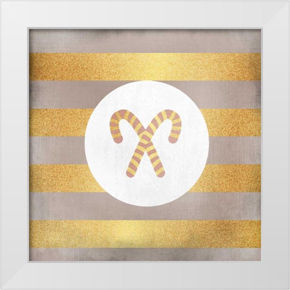 Allen, Kimberly 12x12 White Modern Wood Framed Museum Art Print Titled - Candy Cane Christmas 1