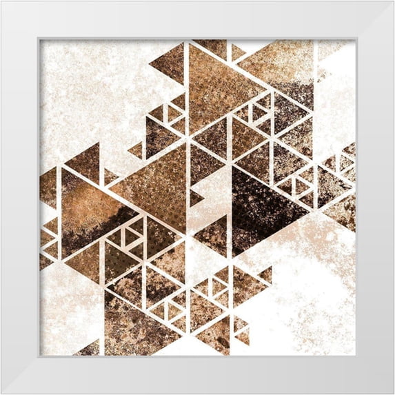 Allen, Kimberly 12x12 White Modern Wood Framed Museum Art Print Titled - Triangles in Copper 1