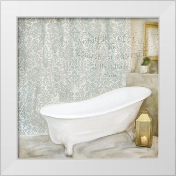 Allen, Kimberly 12x12 White Modern Wood Framed Museum Art Print Titled - Vintage Bath 2
