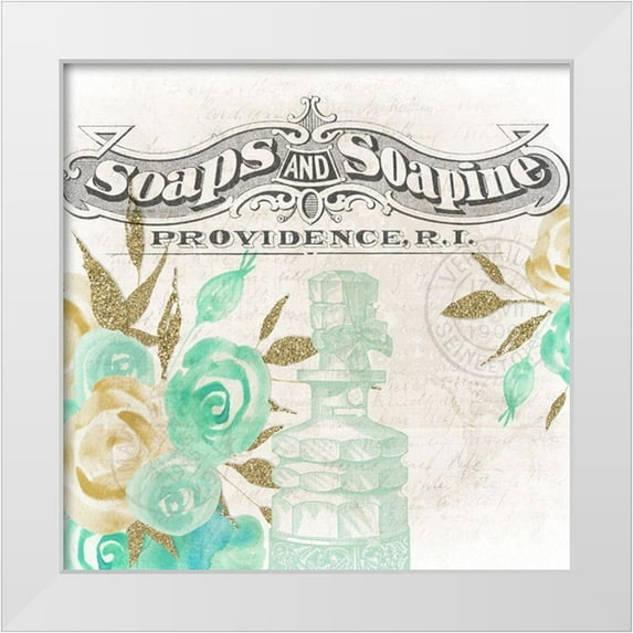 Allen, Kimberly 12x12 White Modern Wood Framed Museum Art Print Titled - Vintage Soap 1