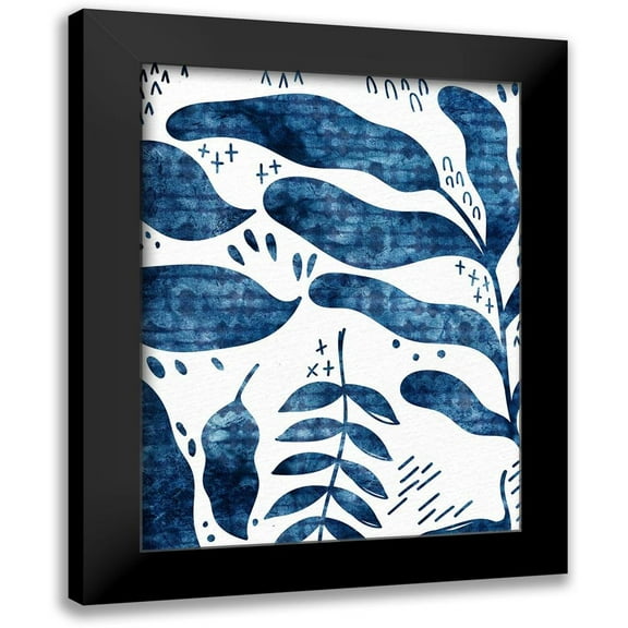 Allen, Kimberly 12x14 Black Modern Framed Museum Art Print Titled - Dyed Leaves 3