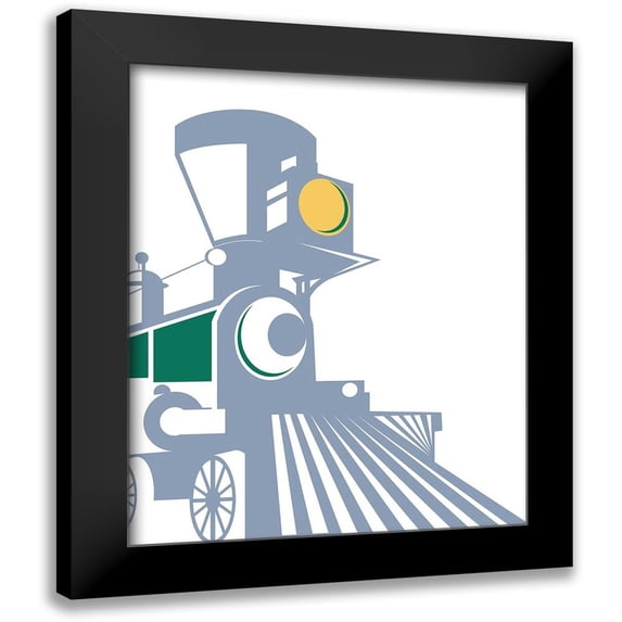 Allen, Kimberly 12x14 Black Modern Framed Museum Art Print Titled - Eat Sleep Trains 1
