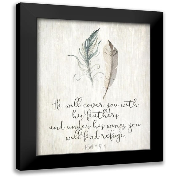 Allen, Kimberly 12x14 Black Modern Framed Museum Art Print Titled - His Feathers 1