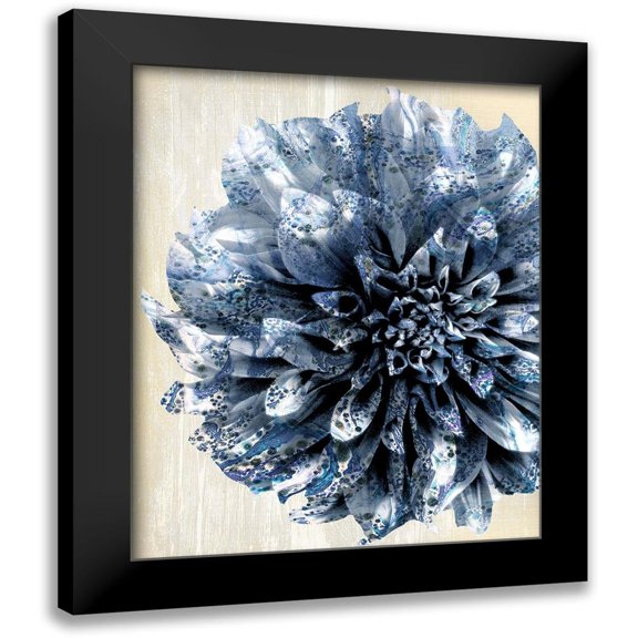 Allen, Kimberly 12x14 Black Modern Framed Museum Art Print Titled - Indigo Marble Bloom 2