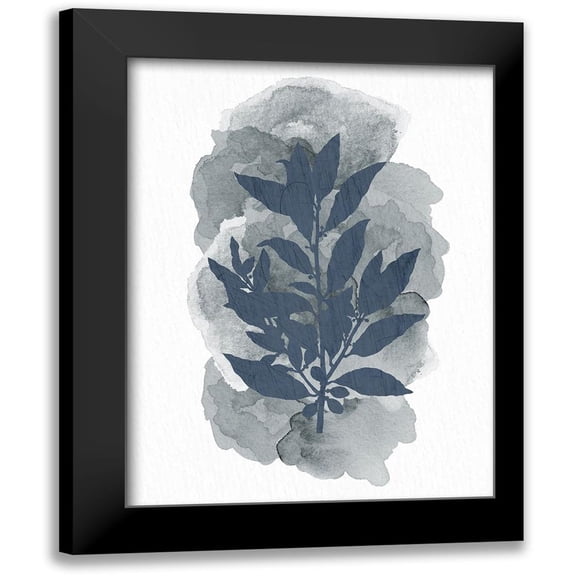 Allen, Kimberly 12x14 Black Modern Framed Museum Art Print Titled - Leaf Silhouette 1