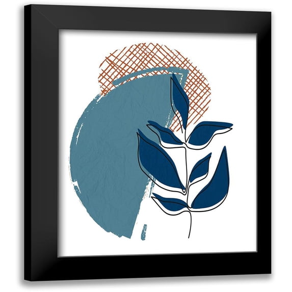 Allen, Kimberly 12x14 Black Modern Framed Museum Art Print Titled - Navy Leaf 1