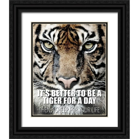 Allen, Kimberly 12x14 Black Ornate Wood Framed with Double Matting Museum Art Print Titled - A Tiger for a Day
