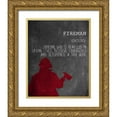 thumbnail image 1 of Allen, Kimberly 12x14 Gold Ornate Wood Framed with Double Matting Museum Art Print Titled - A Fireman, 1 of 4