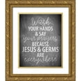 thumbnail image 1 of Allen, Kimberly 12x14 Gold Ornate Wood Framed with Double Matting Museum Art Print Titled - Bathroom Chalkboard 4, 1 of 4