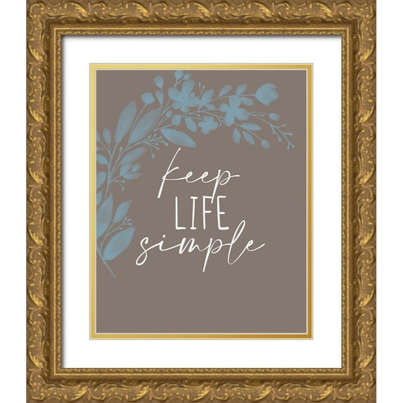 Allen, Kimberly 12x14 Gold Ornate Wood Framed with Double Matting Museum Art Print Titled - Keep Life Simple Branch
