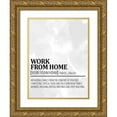 thumbnail image 1 of Allen, Kimberly 12x14 Gold Ornate Wood Framed with Double Matting Museum Art Print Titled - Work From Home 1 Watercolor BW, 1 of 4