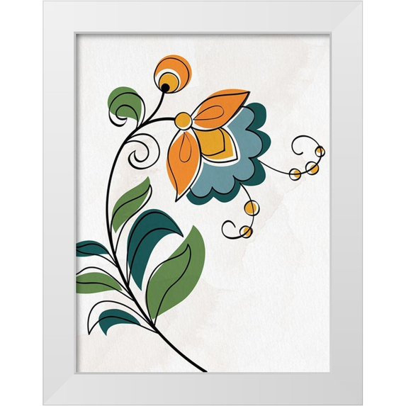 Allen, Kimberly 12x14 White Modern Wood Framed Museum Art Print Titled - Bold Floral 1