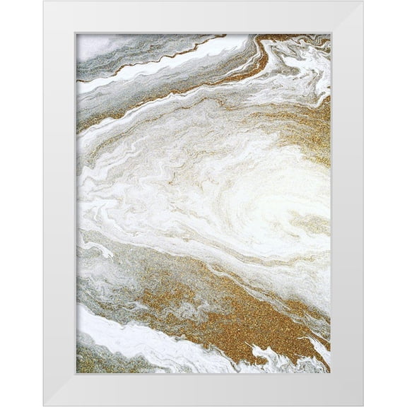 Allen, Kimberly 12x14 White Modern Wood Framed Museum Art Print Titled - Clouds of Gold 2