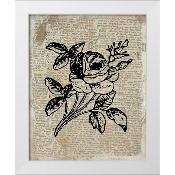 Allen, Kimberly 12x14 White Modern Wood Framed Museum Art Print Titled - Floral On Print 2