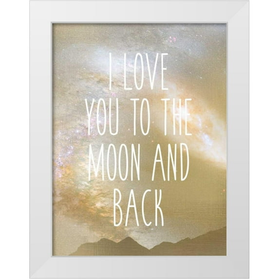 Allen, Kimberly 12x14 White Modern Wood Framed Museum Art Print Titled - I Love You to the Moon