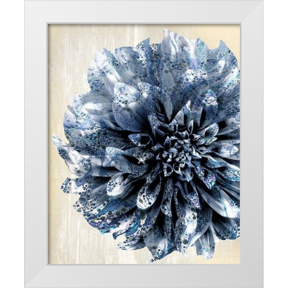 Allen, Kimberly 12x14 White Modern Wood Framed Museum Art Print Titled - Indigo Marble Bloom 2