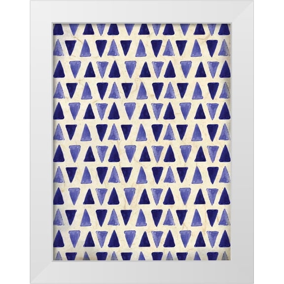 Allen, Kimberly 12x14 White Modern Wood Framed Museum Art Print Titled - Indigo Triangles