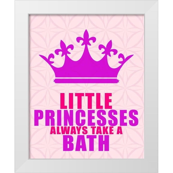 Allen, Kimberly 12x14 White Modern Wood Framed Museum Art Print Titled - Little Princesses Bath