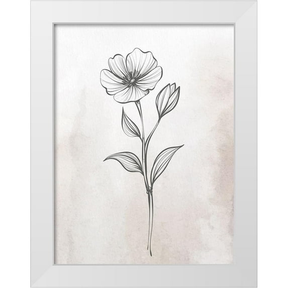 Allen, Kimberly 12x14 White Modern Wood Framed Museum Art Print Titled - Stone Floral 2