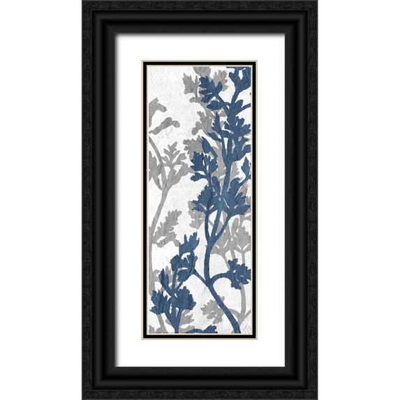 Allen, Kimberly 12x24 Black Ornate Wood Framed with Double Matting Museum Art Print Titled - Navy Grey Branch 3