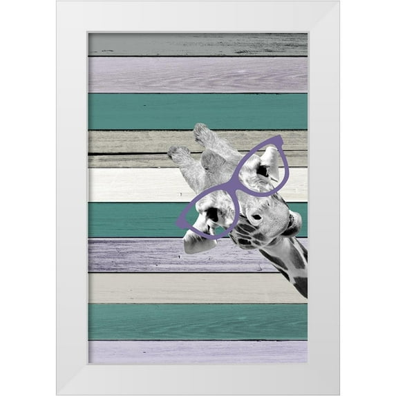 Allen, Kimberly 13x18 White Modern Wood Framed Museum Art Print Titled - Giraffes Glasses 3