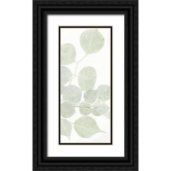 Allen, Kimberly 13x24 Black Ornate Wood Framed with Double Matting Museum Art Print Titled - Soft Leaves 3