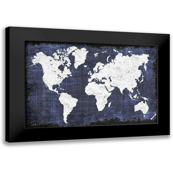Allen, Kimberly 14x11 Black Modern Framed Museum Art Print Titled - World Map