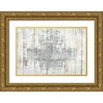 thumbnail image 1 of Allen, Kimberly 14x11 Gold Ornate Wood Framed with Double Matting Museum Art Print Titled - Barnwood Chandelier, 1 of 4