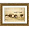 thumbnail image 1 of Allen, Kimberly 14x11 Gold Ornate Wood Framed with Double Matting Museum Art Print Titled - Elephant Family, 1 of 4