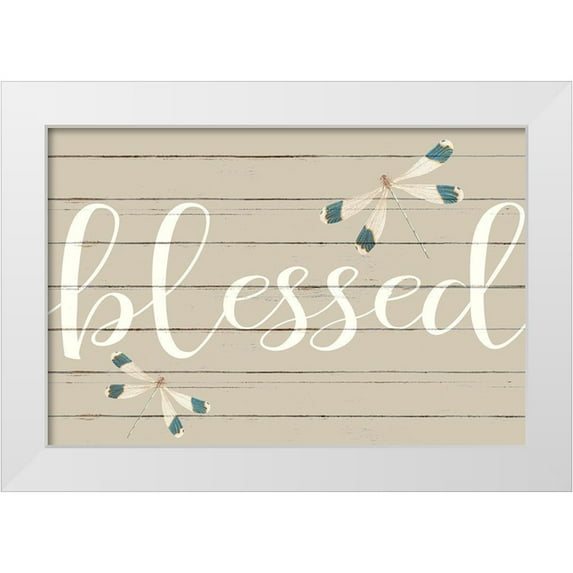 Allen, Kimberly 14x11 White Modern Wood Framed Museum Art Print Titled - Blessed Dragonfly