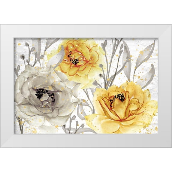 Allen, Kimberly 14x11 White Modern Wood Framed Museum Art Print Titled - Yellow Blooming