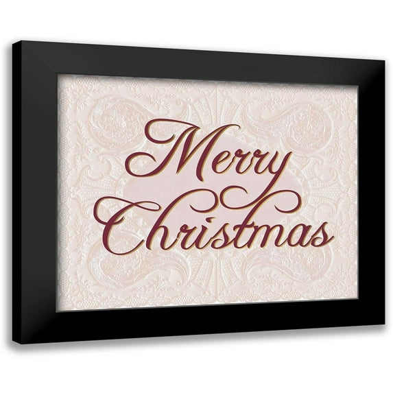 Allen, Kimberly 14x12 Black Modern Framed Museum Art Print Titled - Merry Christmas Lace