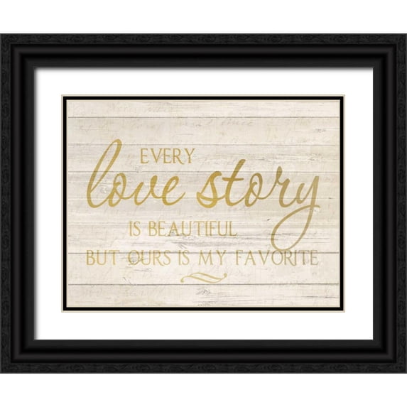 Allen, Kimberly 14x12 Black Ornate Wood Framed with Double Matting Museum Art Print Titled - Love Story