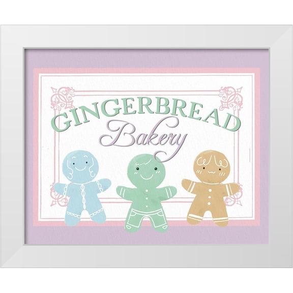 Allen, Kimberly 14x12 White Modern Wood Framed Museum Art Print Titled - Gingerbread Bakery Sign