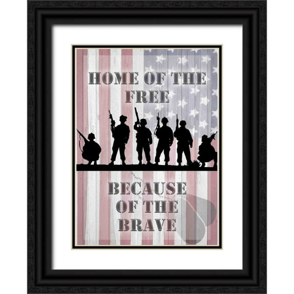 Allen, Kimberly 14x18 Black Ornate Wood Framed with Double Matting Museum Art Print Titled - Home Of The Free