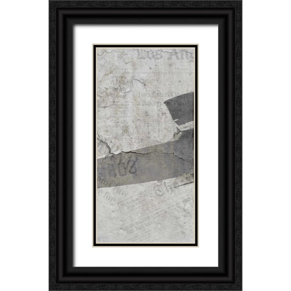 Allen, Kimberly 14x24 Black Ornate Wood Framed with Double Matting Museum Art Print Titled - Newspaper Air Travel B