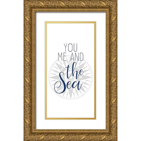 Allen, Kimberly 14x24 Gold Ornate Wood Framed with Double Matting Museum Art Print Titled - Adventures at Sea 3
