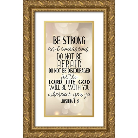 Allen, Kimberly 14x24 Gold Ornate Wood Framed with Double Matting Museum Art Print Titled - Be Strong