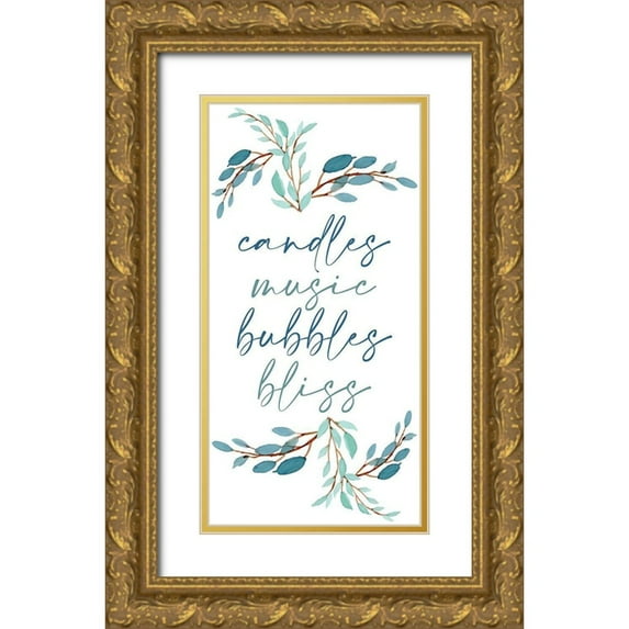 Allen, Kimberly 14x24 Gold Ornate Wood Framed with Double Matting Museum Art Print Titled - French Blue 6