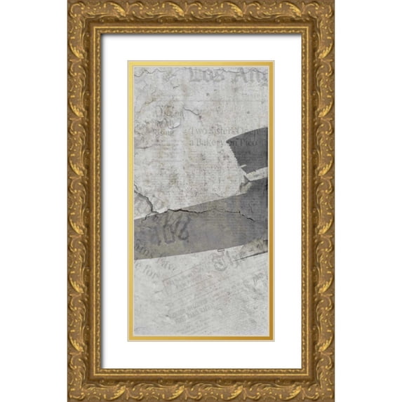 Allen, Kimberly 14x24 Gold Ornate Wood Framed with Double Matting Museum Art Print Titled - Newspaper Air Travel B