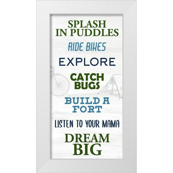 Allen, Kimberly 14x24 White Modern Wood Framed Museum Art Print Titled - Boy Rules 2