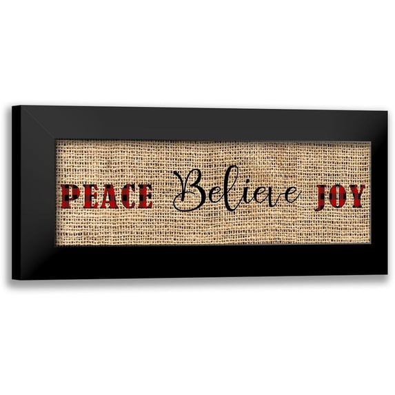 Allen, Kimberly 14x7 Black Modern Framed Museum Art Print Titled - Peace Belive Plaid