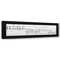 Allen Kimberly 14x7 Black Modern Wood Framed Wall Art Titled - So Very Thankful